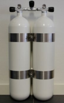 230 bar Diving Breathing Gas Doppelgeräte mit DIN G5/8 Ventilsatz Flaschenabstand 40mm